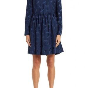 Stella McCartney Blue A-Line Bishop Sleeve Dress